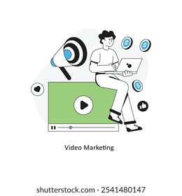 Ilustração de stock isométrica de Marketing de Vídeo. EPS Ilustração do estoque de arquivos