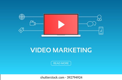 Video Marketing Laptop & Icons