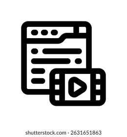 video marketing line icon. Clean and minimalist vector icon for websites, mobile apps, presentations, and logos. Fully scalable and customizable for any project.