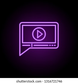 video marketing line icon. Elements of Seo & Web Optimization in neon style icons. Simple icon for websites, web design, mobile app, info graphics