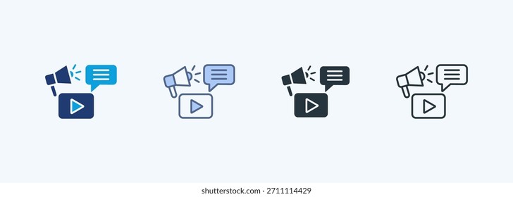 Video Marketing Colección de íconos de estilos múltiples