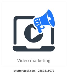 Video Marketing and promotion icon concept