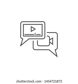 Video Marketing Related Vector Thin Line Icon. Isolated on White Background. Editable Stroke. Vector Illustration.