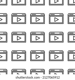 Video marketing seamless pattern vector illustration.