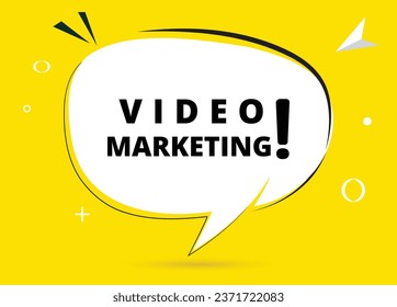Video marketing speech bubble text. Hi There on bright color for Sticker, Banner and Poster. vector illustration.