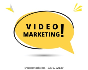 Video marketing speech bubble text. Hi There on bright color for Sticker, Banner and Poster. vector illustration.