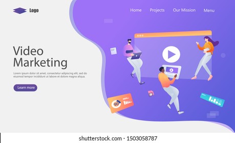 Video Marketing Strategy Vector Illustration Concept, Suitable for web landing page, ui, mobile app, editorial design, flyer, banner, and other related occasion