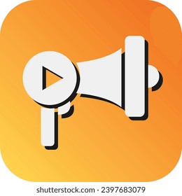 Video Marketing Vector Glyph Gradient Background Icon For Personal And Commercial Use.
