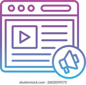 Video Marketing vector icon. Can be used for printing, mobile and web applications.