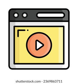 Icono vectorial de marketing de vídeo aislado en fondo blanco