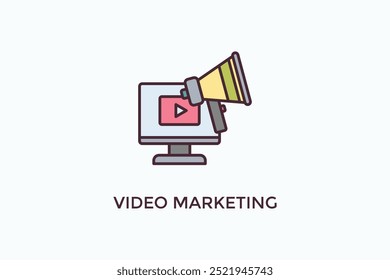 Video Icono De Vector De Marketing O Ilustración De Logo