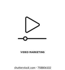 Video marketing vector icon, video player symbol. Modern, simple flat vector illustration for web site or mobile app