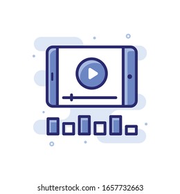 Video Marketing Vector illustrator with color full background. 