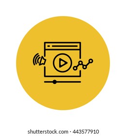 Video marketing vector line icon 