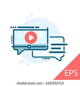 Video Marketing. Vector modern line design illustration icon