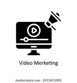 video marketing vector  Solid  Icon  Design illustration. Business And Management Symbol on White background EPS 10 File