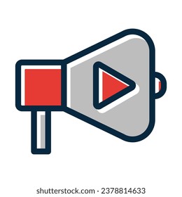 Video Marketing Vector Thick Line Filled Dark Colors For Personal And Commercial Use.
