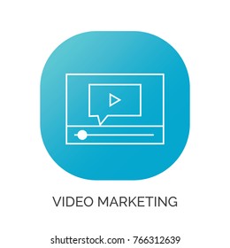 video marketing vector thin line icon