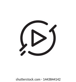Video media logo template vector film icon design