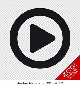 Video Media Play Button Flat Icon For Apps And Websites - Isolated On Transparent Background