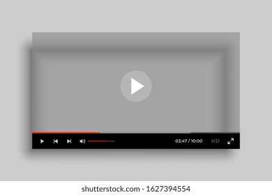 video media player interface mockup template design
