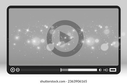 Video media player. Interface for web and mobile applications. Vector illustration, EPS10.	