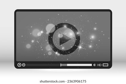 Video media player. Interface for web and mobile applications. Vector illustration, EPS10.	