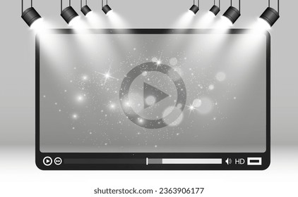 Video media player. Interface for web and mobile applications. Vector illustration, EPS10.	