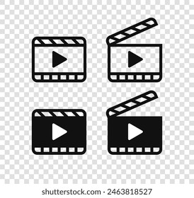 Video media player playback icons. Filming, camera icons. Concept for video shooting, film.