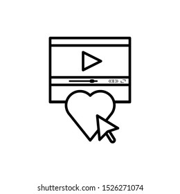 video media player template with heart love vector illustration design