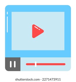 Video media player vector design, video marketing icon for premium use