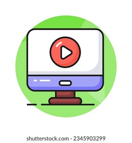 Diseño vectorial de reproductor de vídeo, icono de marketing de vídeo para uso premium