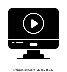 Video media player vector design, video marketing icon for premium use