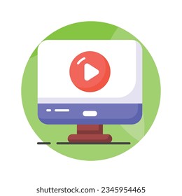 Video media player vector design, video marketing icon for premium use
