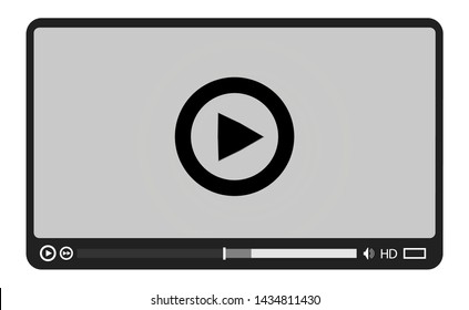 Video media player.Interface for web and mobile apps.Vector illustration,EPS10.