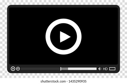 Video media player.Interface for web and mobile apps.Vector illustration,EPS10.