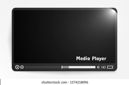 Video media player.Interface for web and mobile apps.Vector illustration,EPS10.