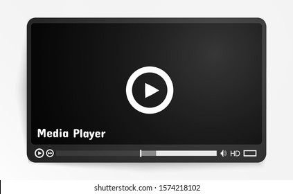 Video media player.Interface for web and mobile apps.Vector illustration,EPS10.