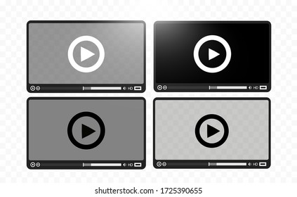 Video media player.Interface for web and mobile apps.Vector illustration,EPS10.