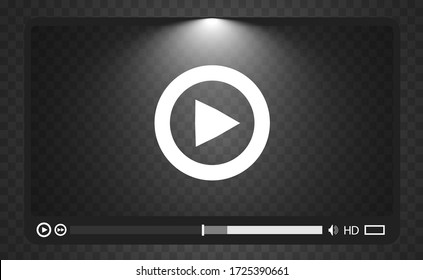 Video media player.Interface for web and mobile apps.Vector illustration,EPS10.