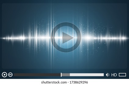 Video media player.Interface for web and mobile apps.Vector illustration,EPS10.