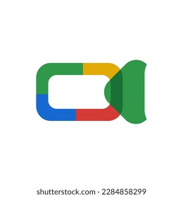 Video meet multicolor logo, vector illustration in trendy style. Editable graphic resources for many purposes. 