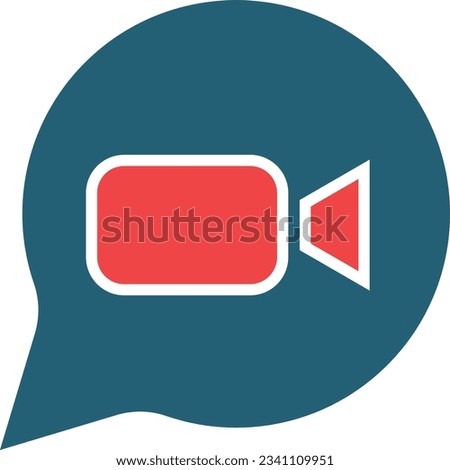 Video Message Glyph Two Color Icon For Personal And Commercial Use.
