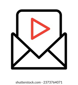 
video message icon isolated on white background editable.
