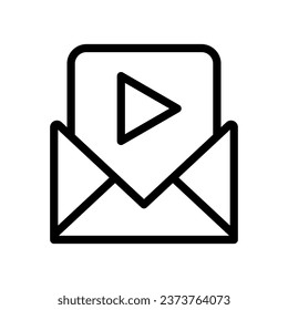 
video message icon isolated on white background editable.
