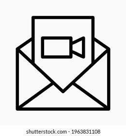 video message icon. send video on chat symbol