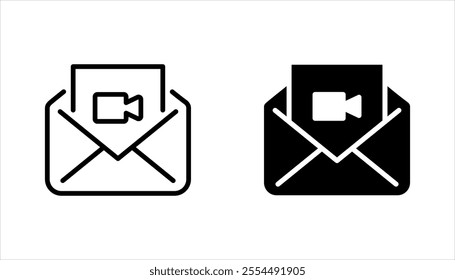video message icon set. simple flat vector illustration for web site or mobile app on white background