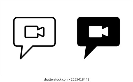 video message icon set. simple flat vector illustration for web site or mobile app on white background