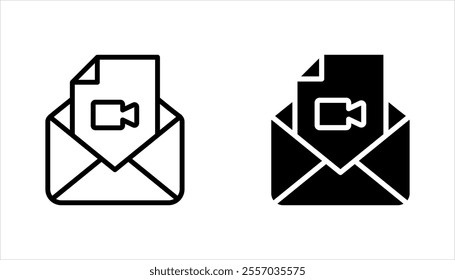 video message icon set. simple flat vector illustration for web site or mobile app on white background