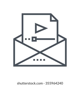 Video message icon suitable for info graphics, websites and print media and  interfaces. Line vector icon.